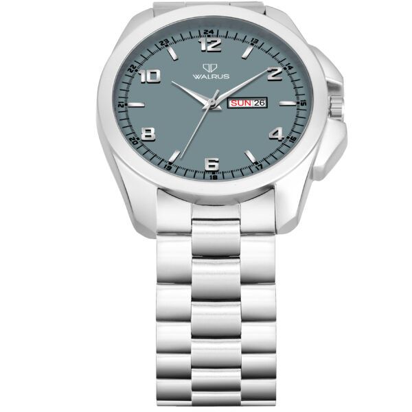 Walrus Maverick Series Grey Dial Day & Date Function Wrist Watch For Men