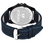 Walrus Blue Dial Analog Day Date Function Leather Strap Wrist Watch For Men