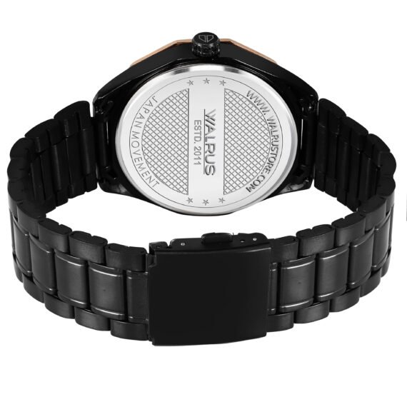 Walrus Black Dial Analog Leather Strap Wrist Watch For Men