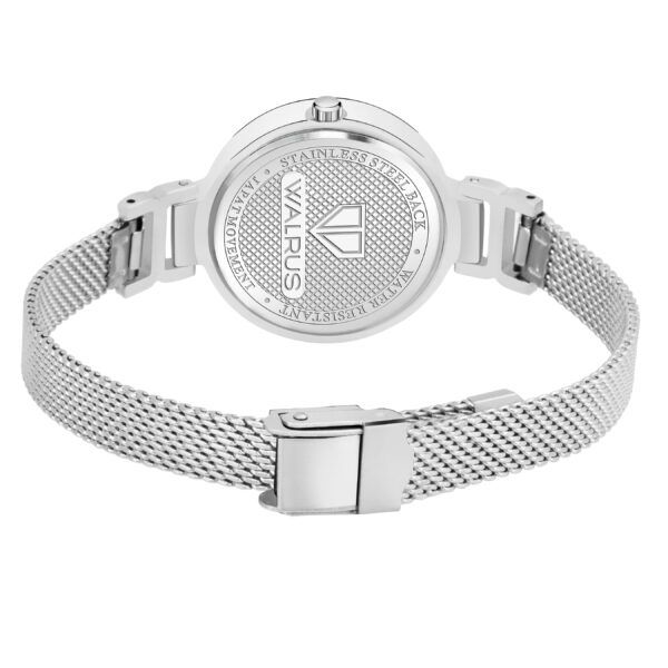 Walrus White Dial Analog Metal Chain Wrist Watch For Women