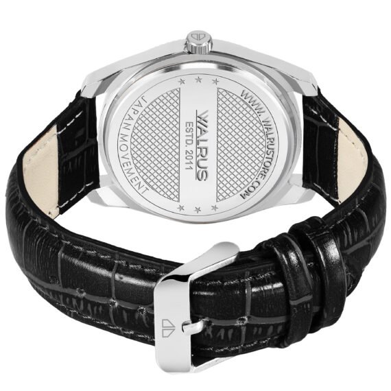 Walrus Black Dial Analog Leather Strap Wrist Watch For Men