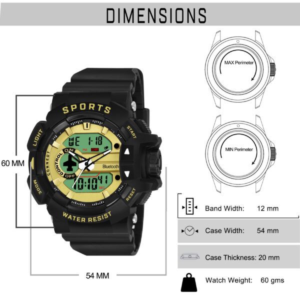 Walrus Black Analog Digital Wrist Watch For Men