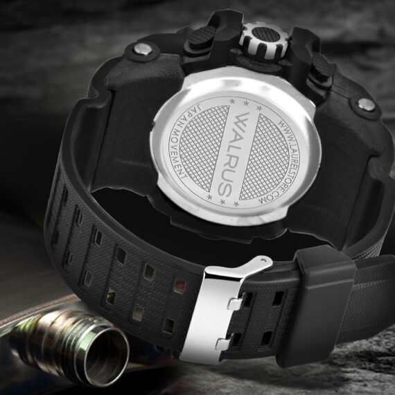 Walrus Silver Analog Digital Wrist Watch For Men