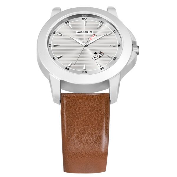 Walrus Maverick XVI Series Silver Dial Day & Date Function Wrist Watch For Men