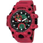 Walrus Red Analog Digital Wrist Watch For Men