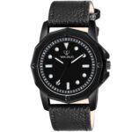 Walrus Black Dial Analog Leather Strap Wrist Watch For Men