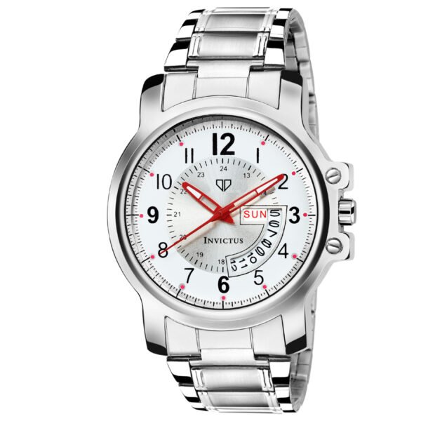 Walrus Invictus Series White Dial Men Metallic Wristwatch With Day & Date Function