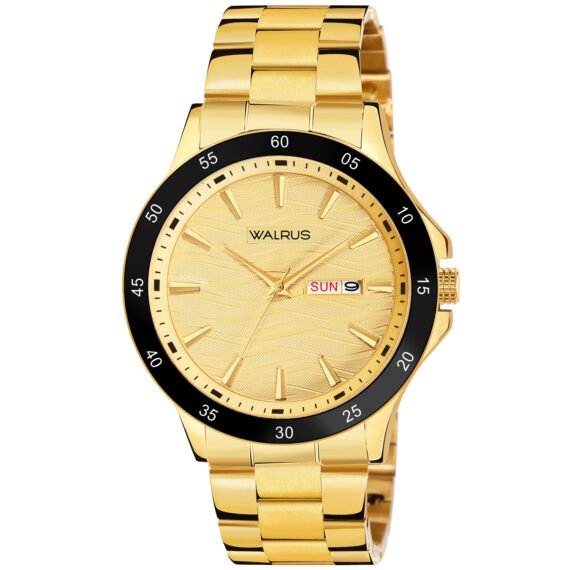 Walrus Elite XXI Series Gold Premium Wrist Watch For Men With Day & Date Function