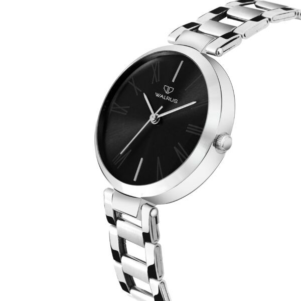 Walrus Alice II Series Black Dial Metallic Wrist Watch For Women