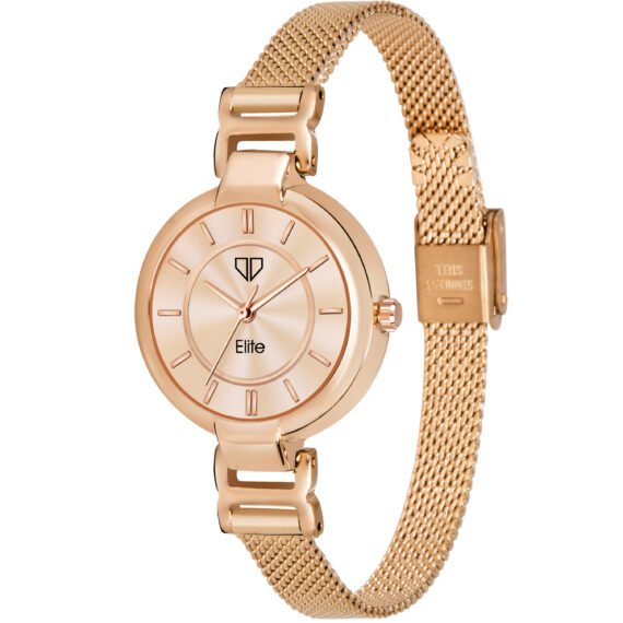 Walrus RoseGold Dial Analog Metal Chain Wrist Watch For Women