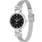 Walrus Black Dial Analog Metal Chain Wrist Watch For Women