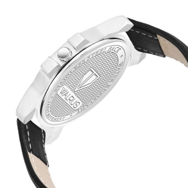 Walrus Black Dial Analog Day Date Function Leather Strap Wrist Watch For Men