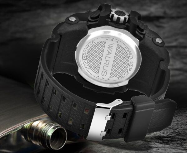 Walrus Silver Analog Digital Wrist Watch For Men