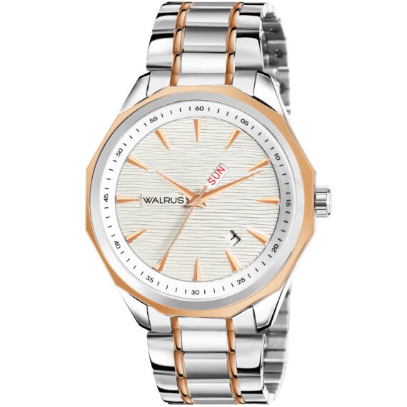 Walrus White Dial Analog Leather Strap Wrist Watch For Men