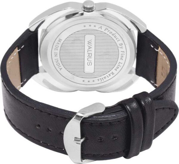 Walrus Black Dial Analog Date Date Leather Strap Wrist Watch For Men