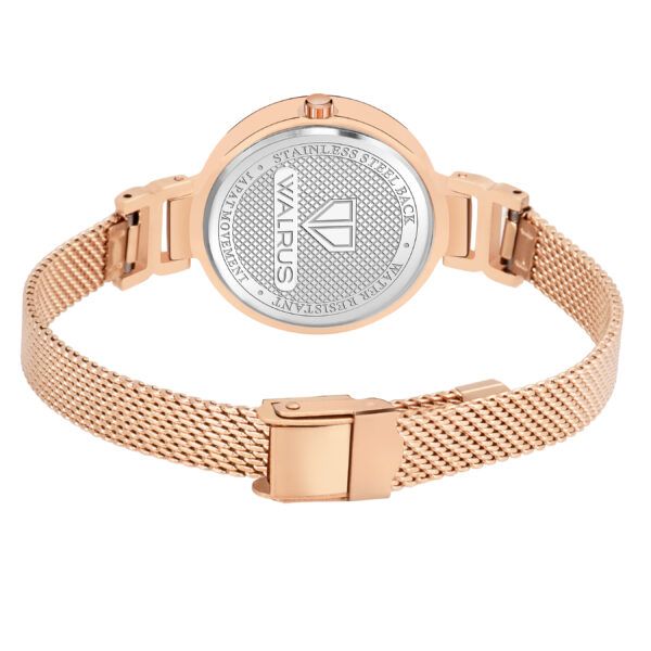 Walrus White Dial Analog Metal Chain Wrist Watch For Women