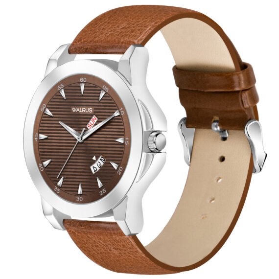 Walrus Maverick XVI Series Brown Dial Day & Date Function Wrist Watch For Men