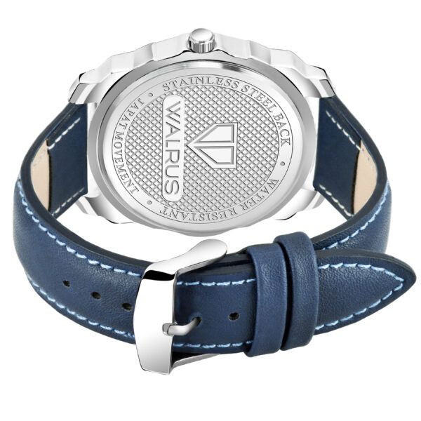 Walrus Maverick XVIII Series Blue Dial Day & Date Function Wrist Watch For Men