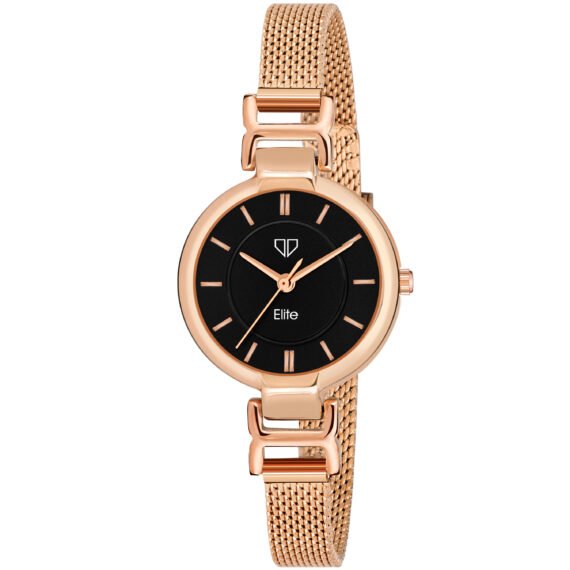 Walrus Black Dial Analog Metal Chain Wrist Watch For Women