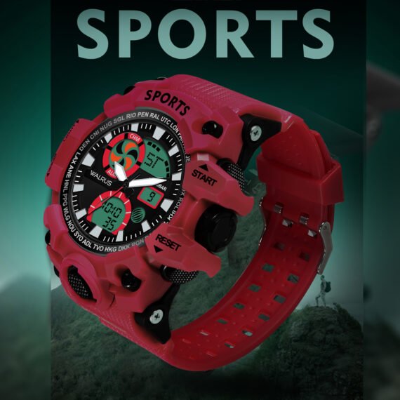Walrus Red Analog Digital Wrist Watch For Men