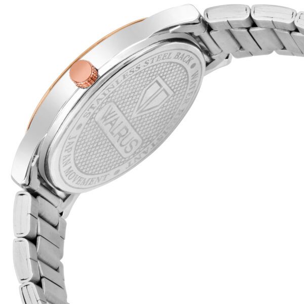 Walrus Silver Dial Analog Date Function Metal Chain Wrist Watch For Men With PUSH Button Lock