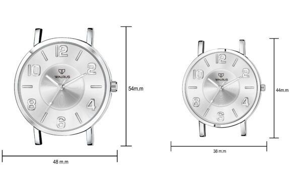 Walrus Silver Dial Analog Leather Strap Wrist Watch For Couple
